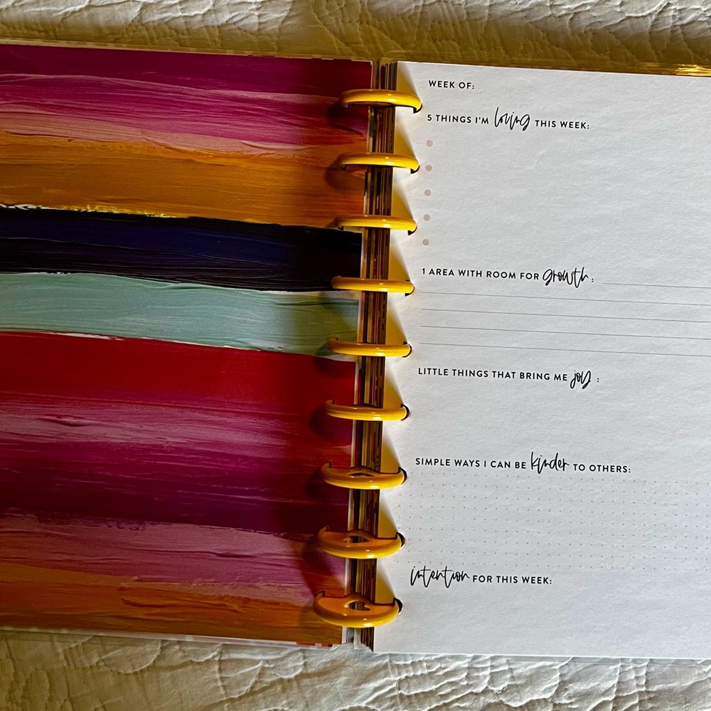 Colorful Striped Journal with Yellow Rings - Picture 7 of 9